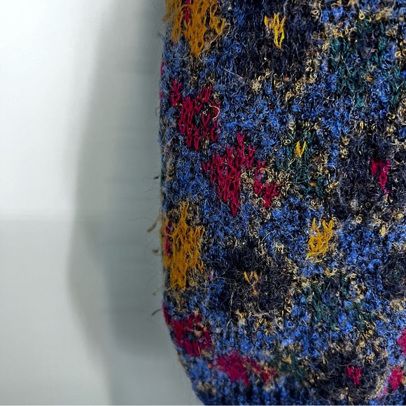 Peter Brown Italy Vintage wool blend sweater grandpa/dad style floral medium/lrg - Picture 4 of 9